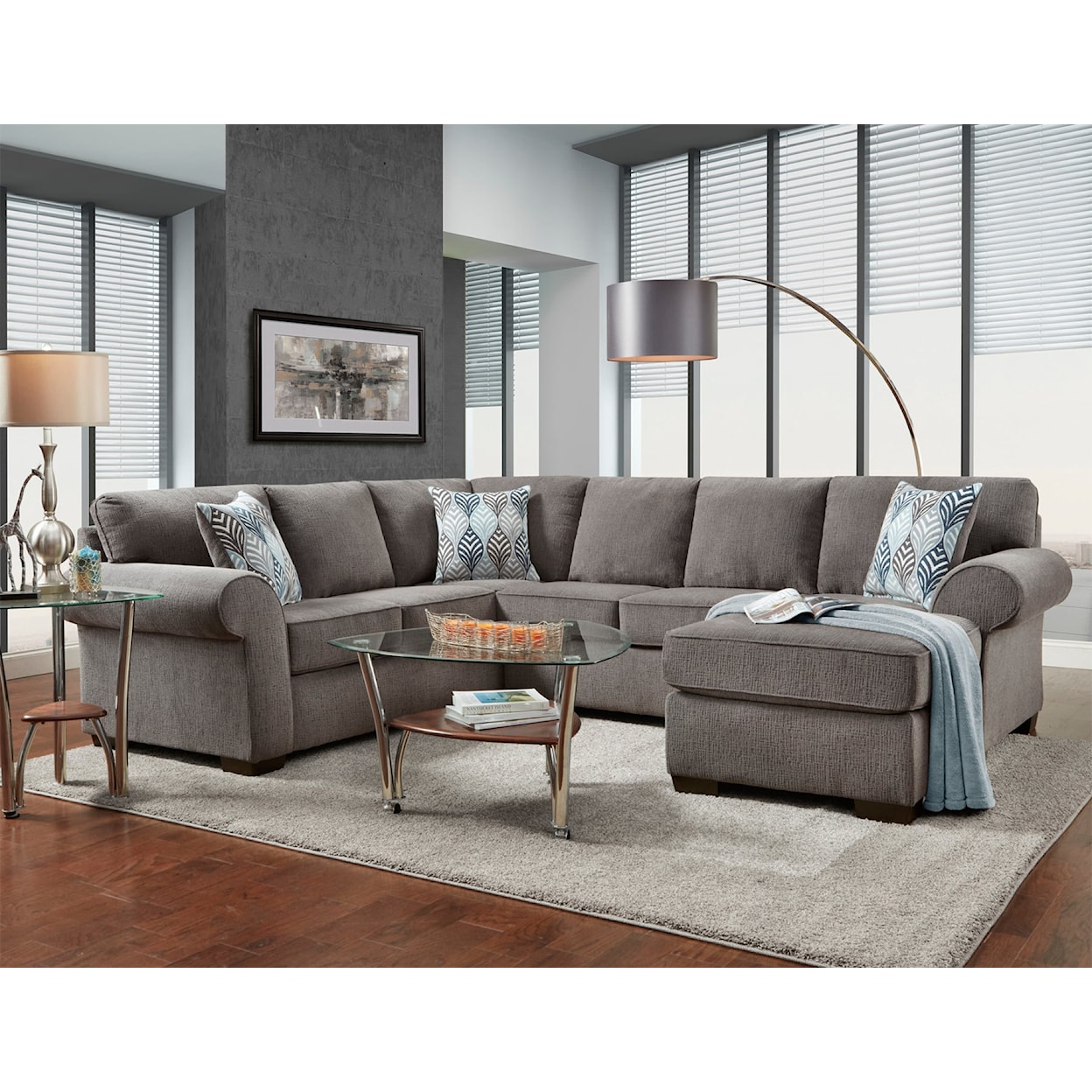 Affordable Furniture 3050 Charisma Smoke Sectional Sofas