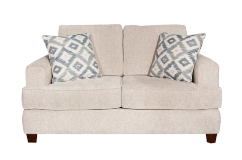 Contemporary Loveseat with Track Arms