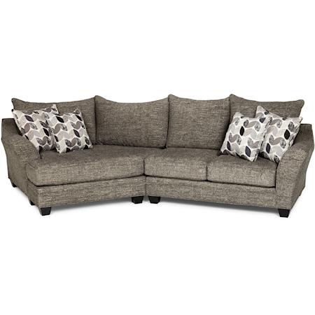 Casual Sectional Sofa with Cuddler