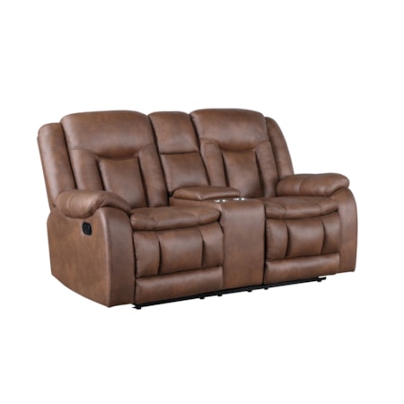Manual Reclining Console Loveseat