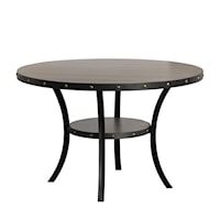 Transitional 48" Round Dining Table w/Nail-Head Trim