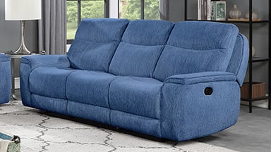 New Classic Nassau U818330P2BLU Casual Nassau Reclining Sofa with