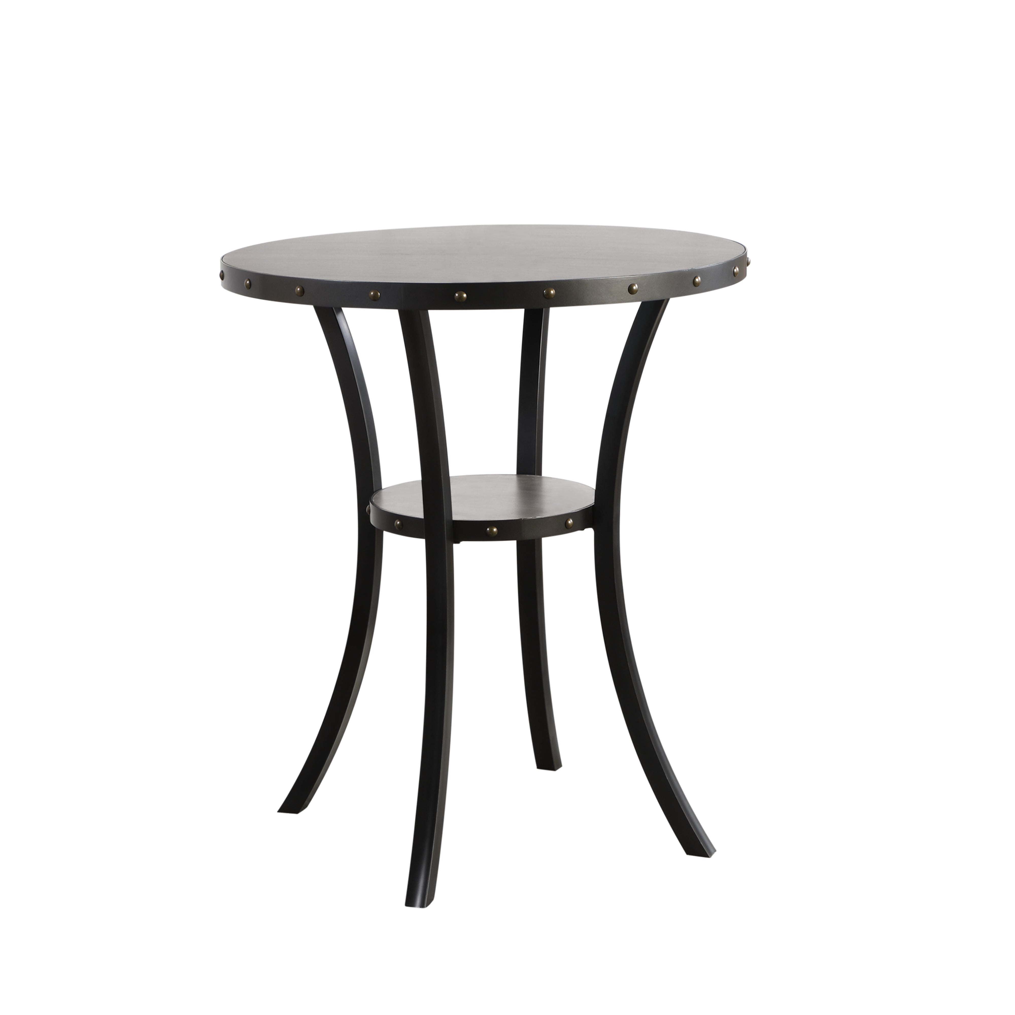 Crispin 36" Round Bar Table-Gray