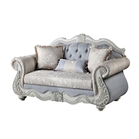 Traditional Loveseat with Throw Pillows