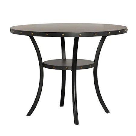 Transitional 48" Round Counter Table w/Nail-Head Trim