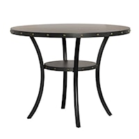 Transitional 48" Round Counter Table w/Nail-Head Trim