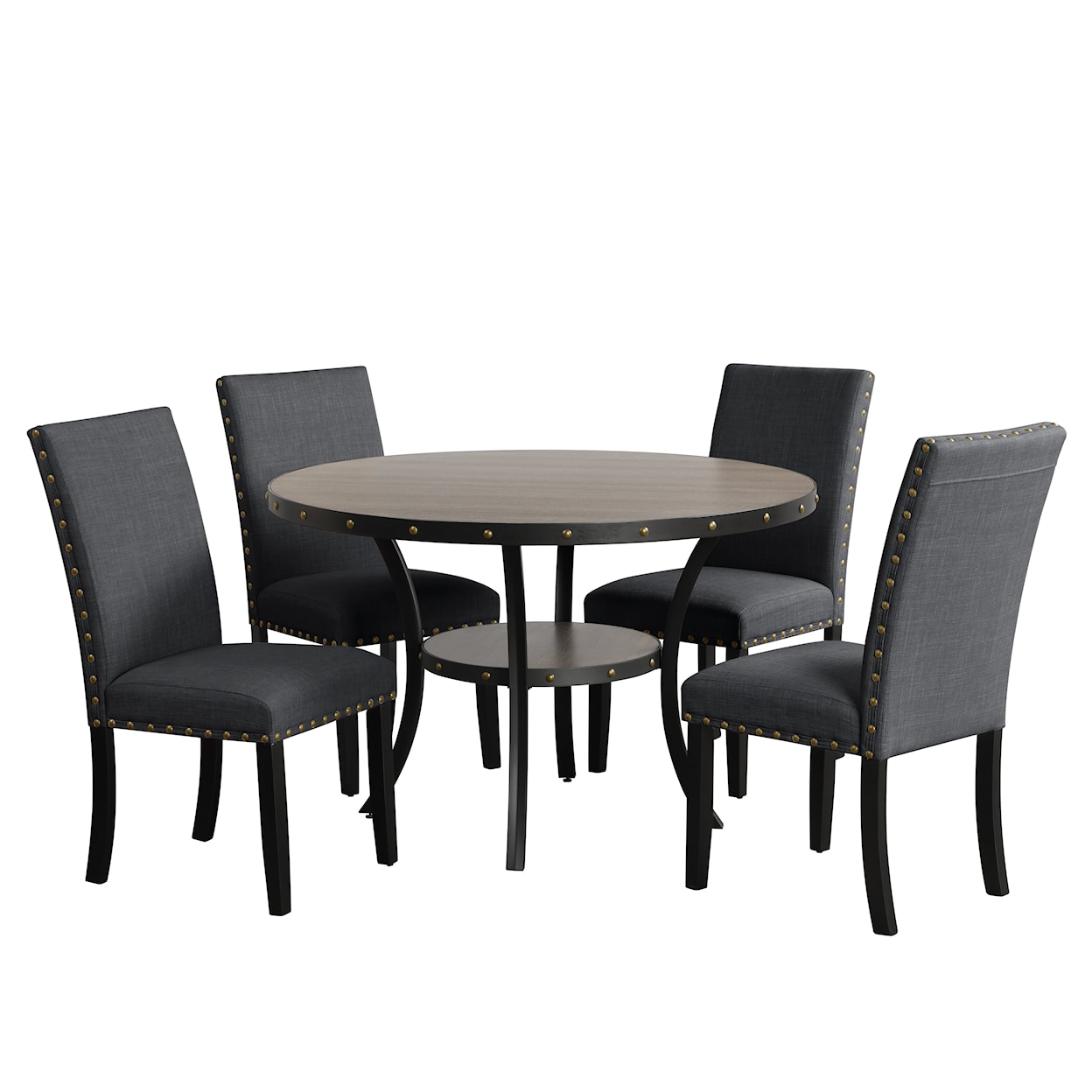 New Classic Crispin Crispin 48" Round Dining Table-Gray