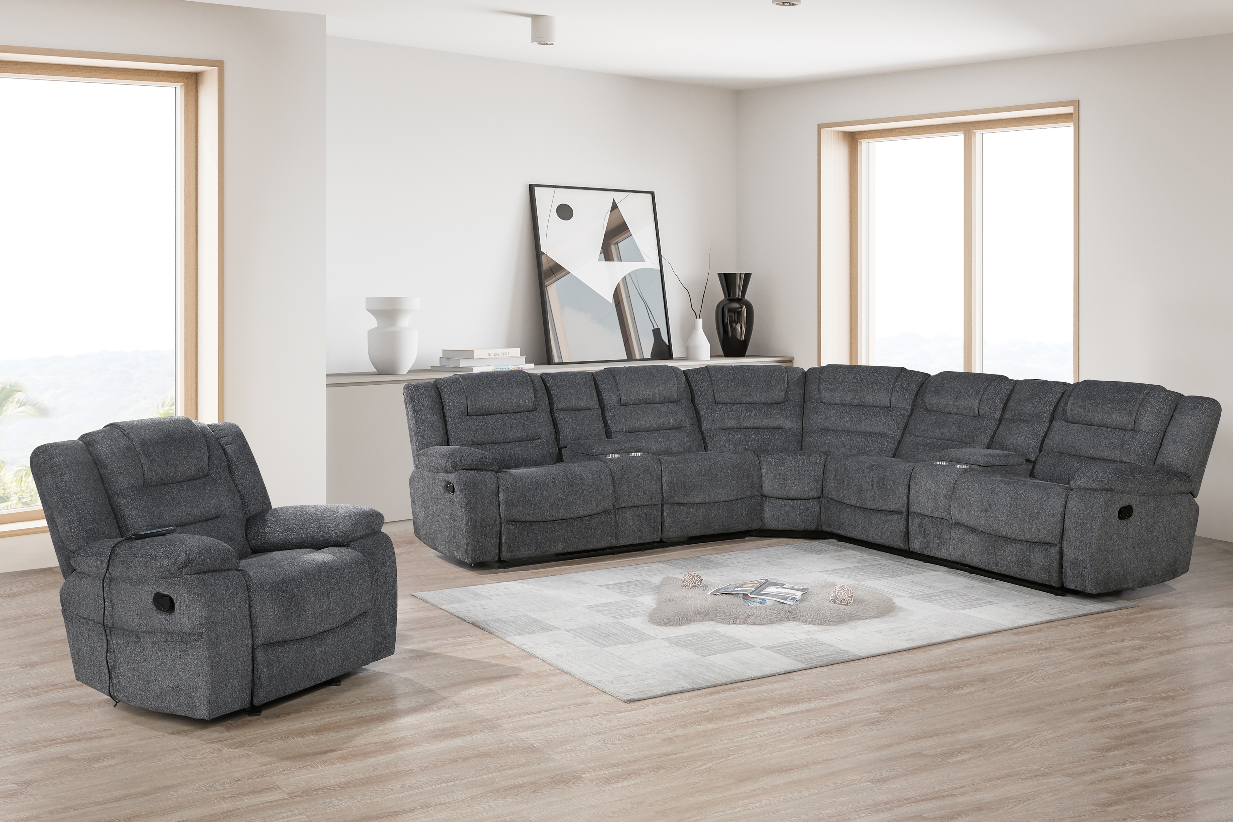 3-Piece Reclining Sectional Sofa