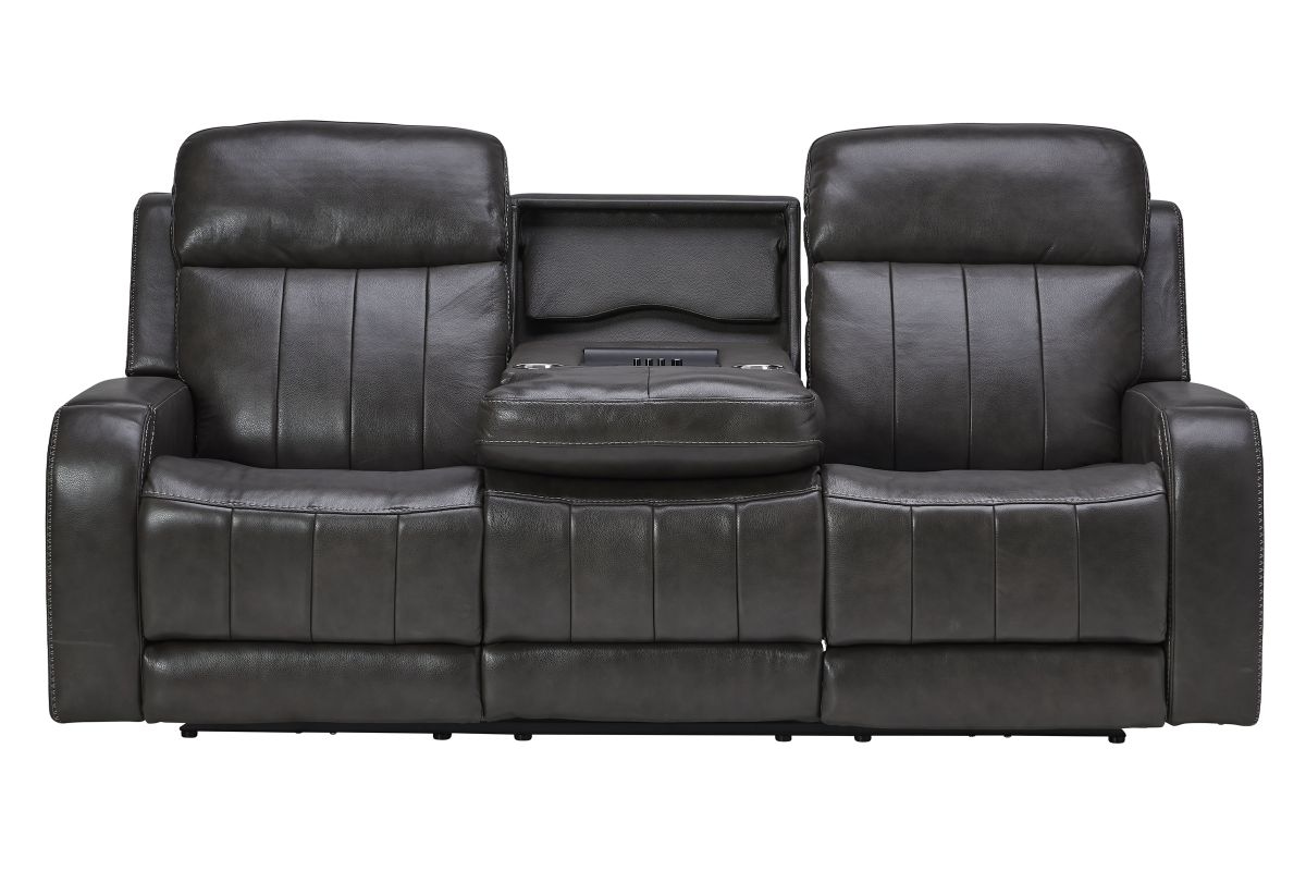 Moto Motion Moto Motion PWR Leather Sofa w/Music,ADJ HR/LUM/HEAT/MAS