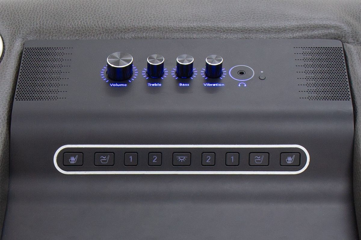 PWR Leather Sofa w/Music,ADJ HR/LUM/HEAT/MAS