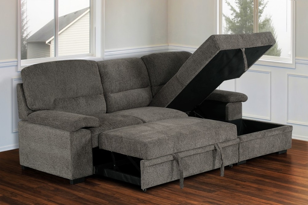 Sofa Chaise w/Sleeper &amp; Storage