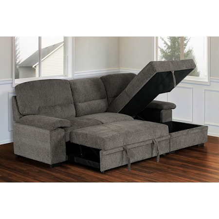 Sofa Chaise w/Sleeper &amp; Storage