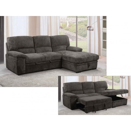 Sofa Chaise w/Sleeper & Storage