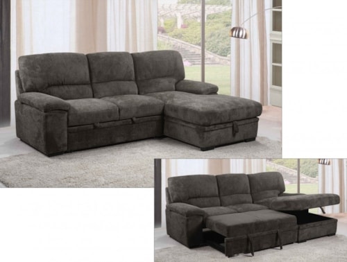 Sofa Chaise w/Sleeper & Storage