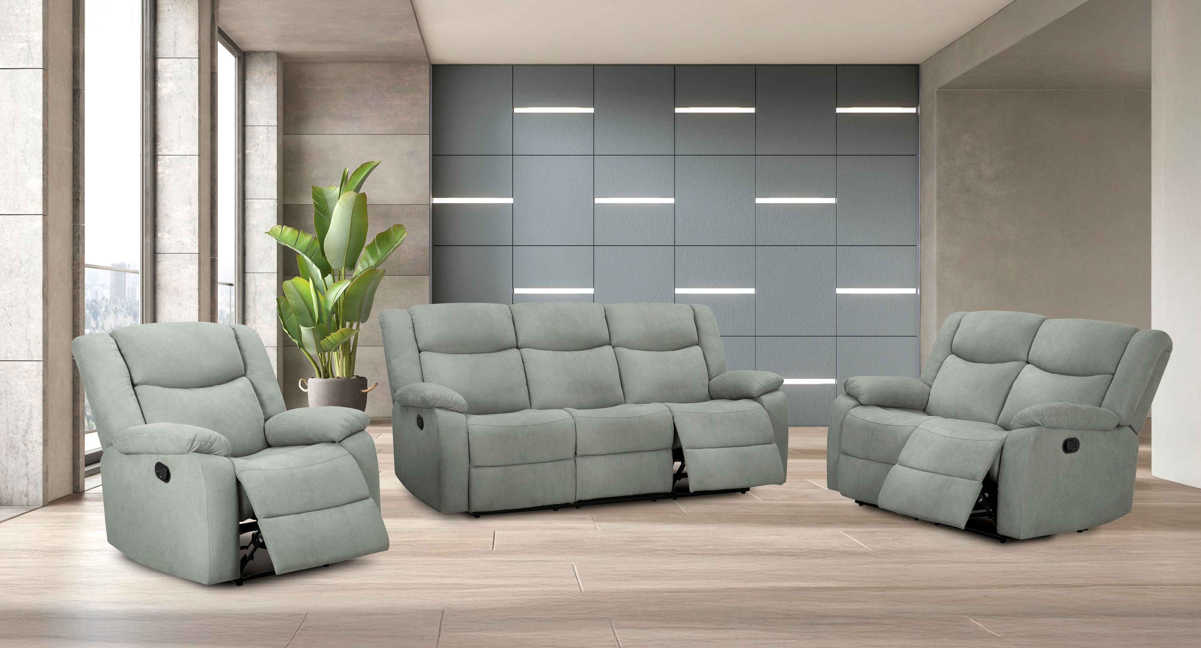 Gray Reclining Sofa
