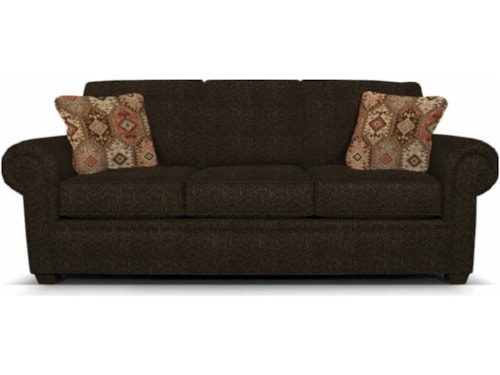 Casual Rolled Arm Sofa with Exposed Block Legs