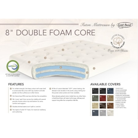 8&quot; Black Double Foam Futon Mattress