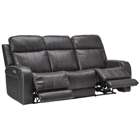 PWR Leather Sofa w/Music,ADJ HR/LUM/HEAT/MAS