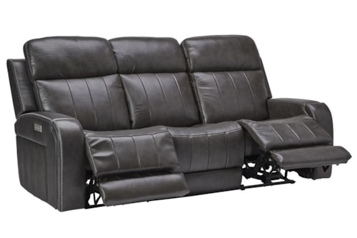 Power Leather Sofa w/Music & Adjustable Headrest/Lumbar/Heat/Massage