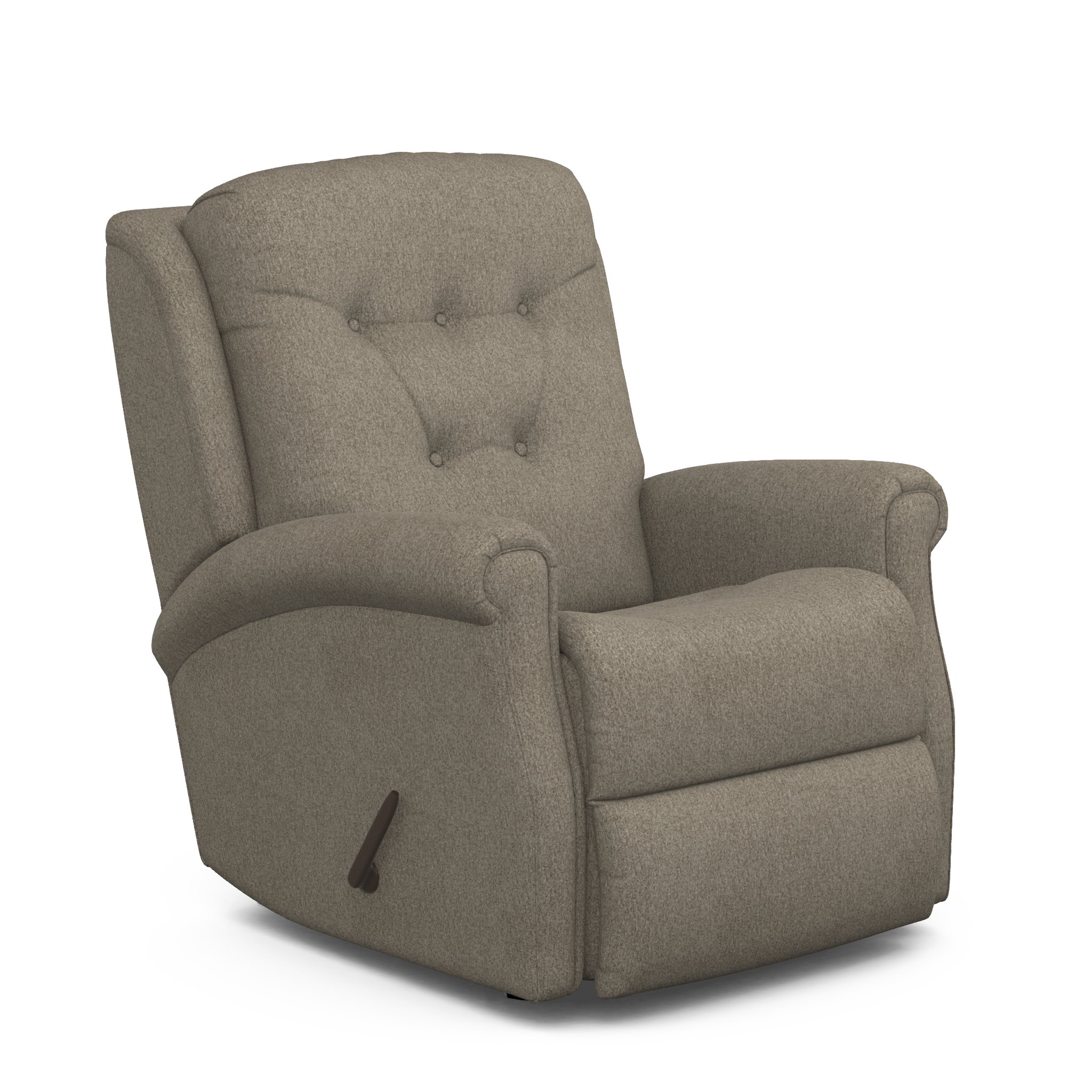 Transitional Manual Rocking Recliner with Tufted Back