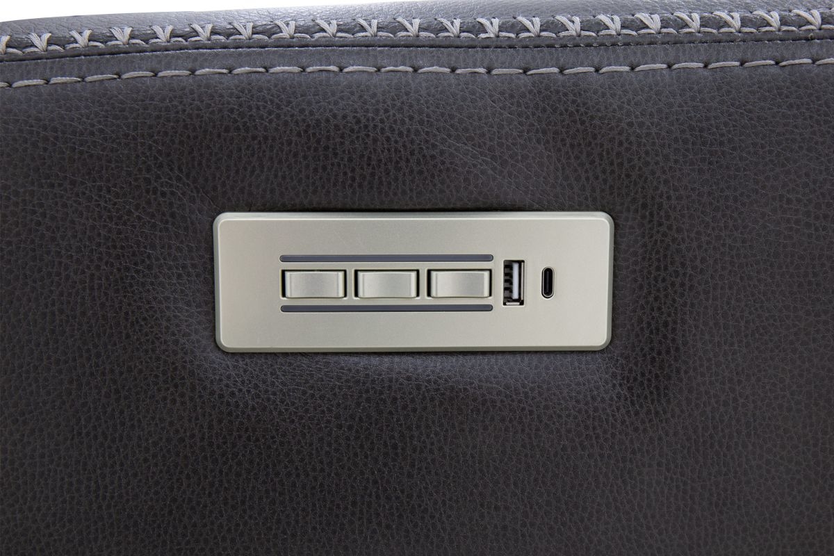 Moto Motion Moto Motion PWR Leather Sofa w/Music,ADJ HR/LUM/HEAT/MAS