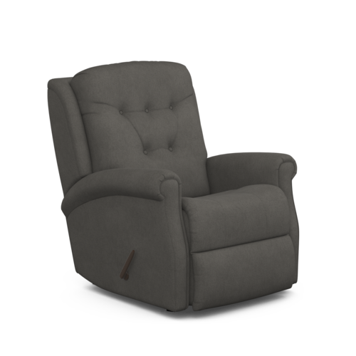 Transitional Manual Rocking Recliner with Tufted Back