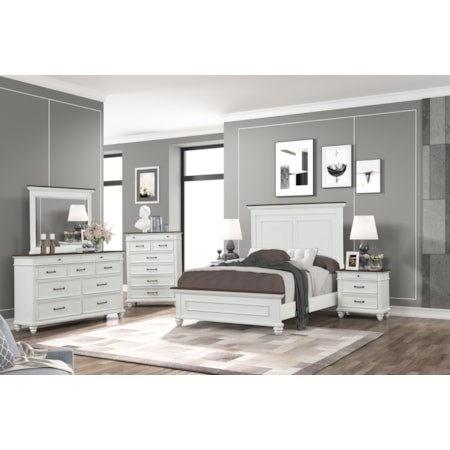 Queen Panel Bed Two-Tone