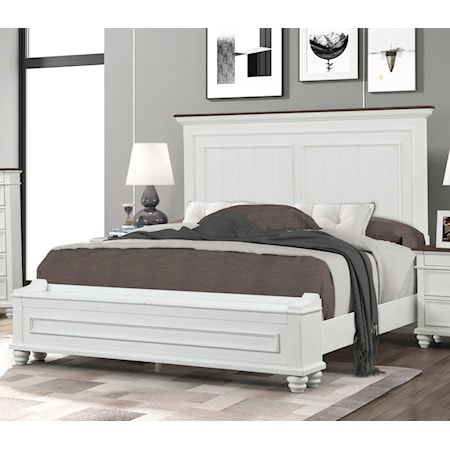 King Panel Bed Two-Tone