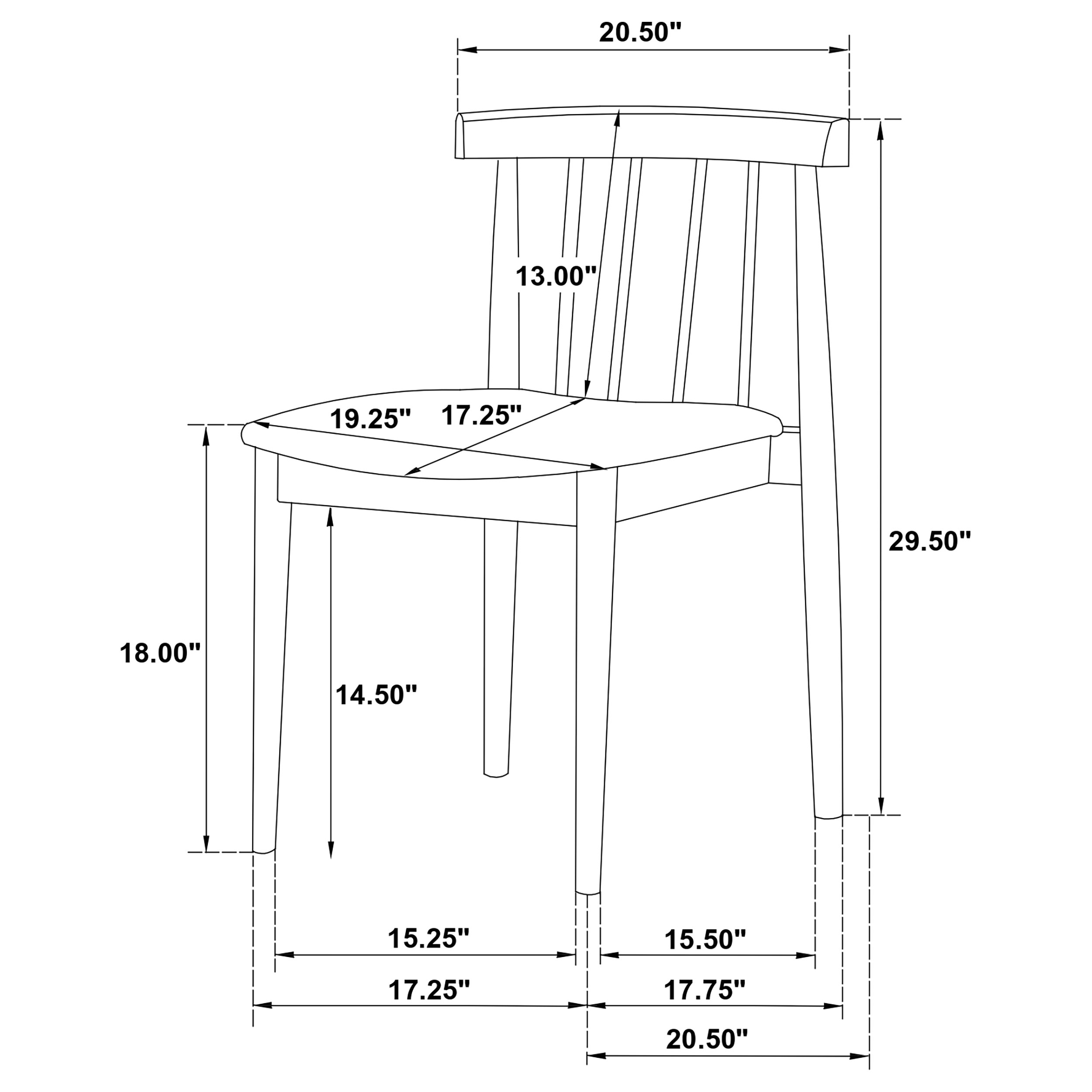 Coaster Cullen Cullen Dining Side Chair Seat