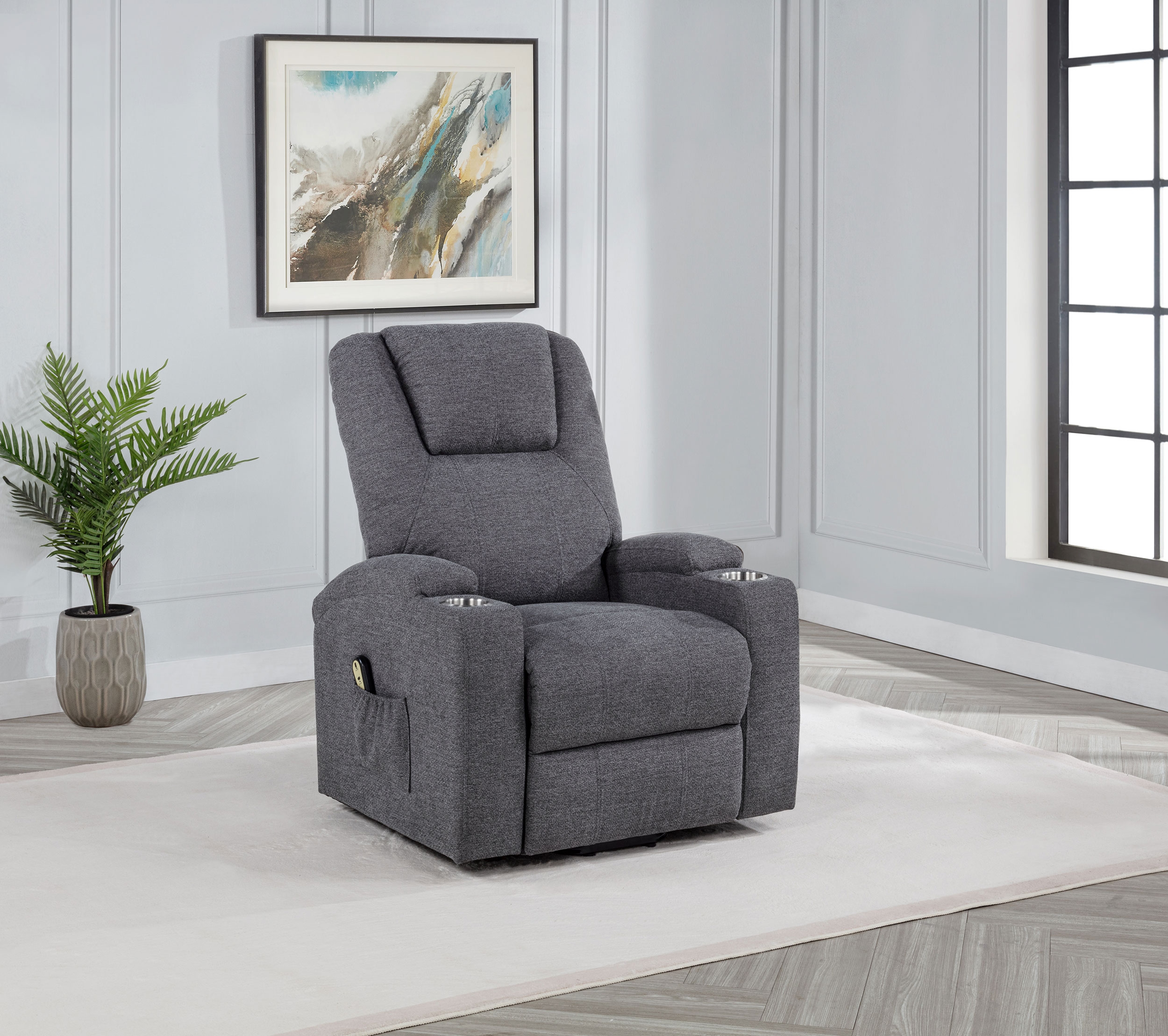 Louie Chenille Power Lift Massage Chair