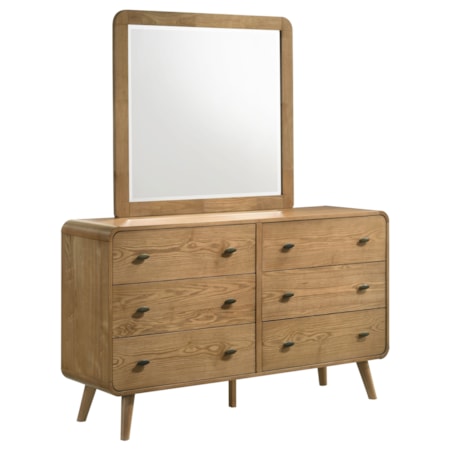 Robyn 6-drawer Bedroom Dresser Light Ash