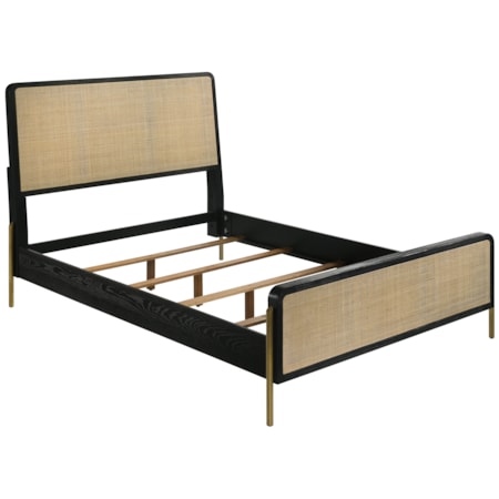 Rattan Cal King Panel Bed
