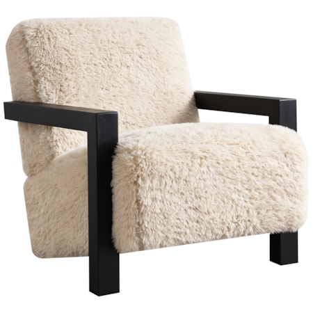 Paquet Faux Fur Chair Arms Latte