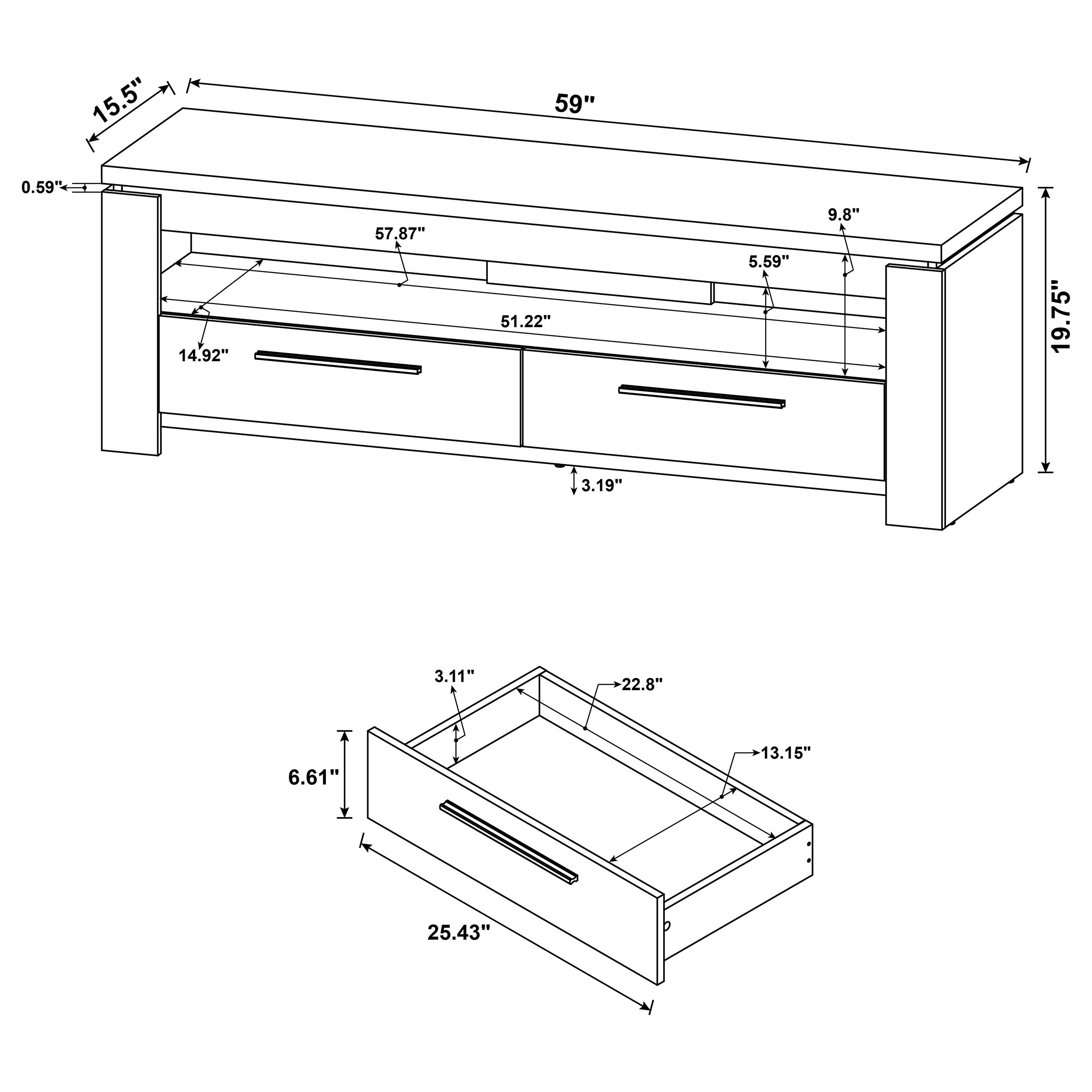 Coaster Elkton Elkton 2-drawer 59" TV Stand