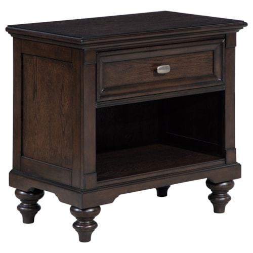 Andover 1-Drawer Nightstand Bedside Table Dark Oak