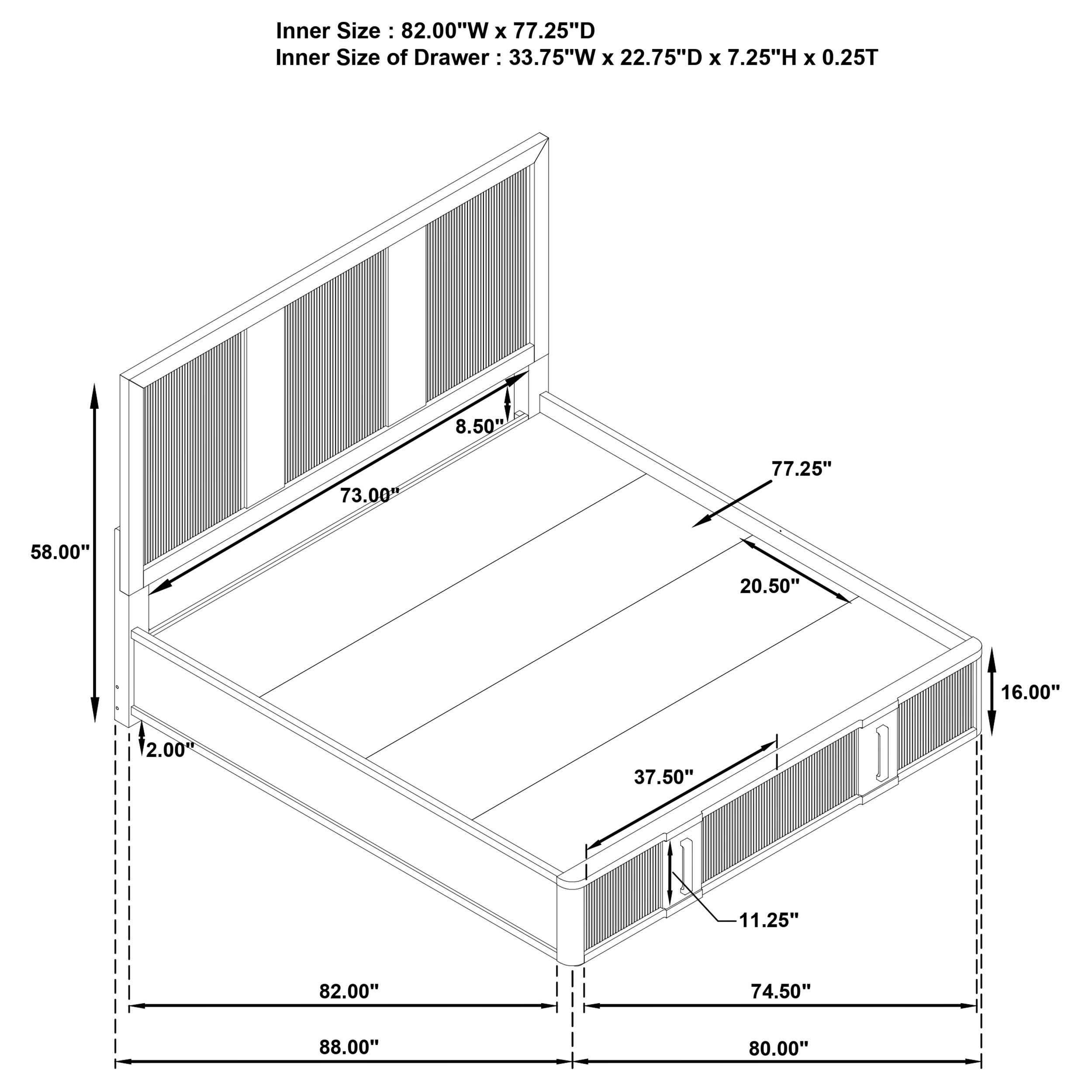 Coaster Terrace Terrace King Storage Bed Ash