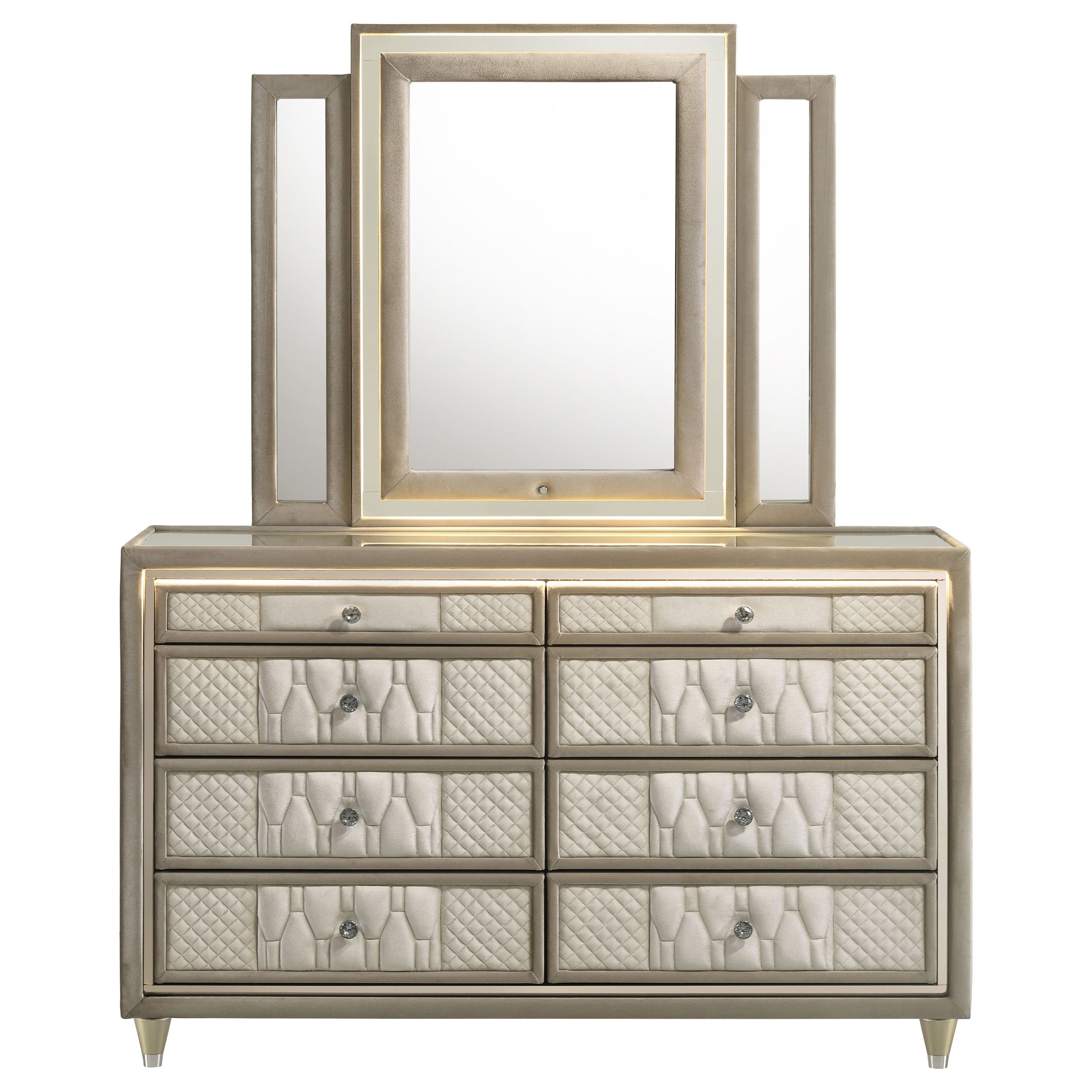 Lorient 8-drawer LED Dresser w/ Mirror
