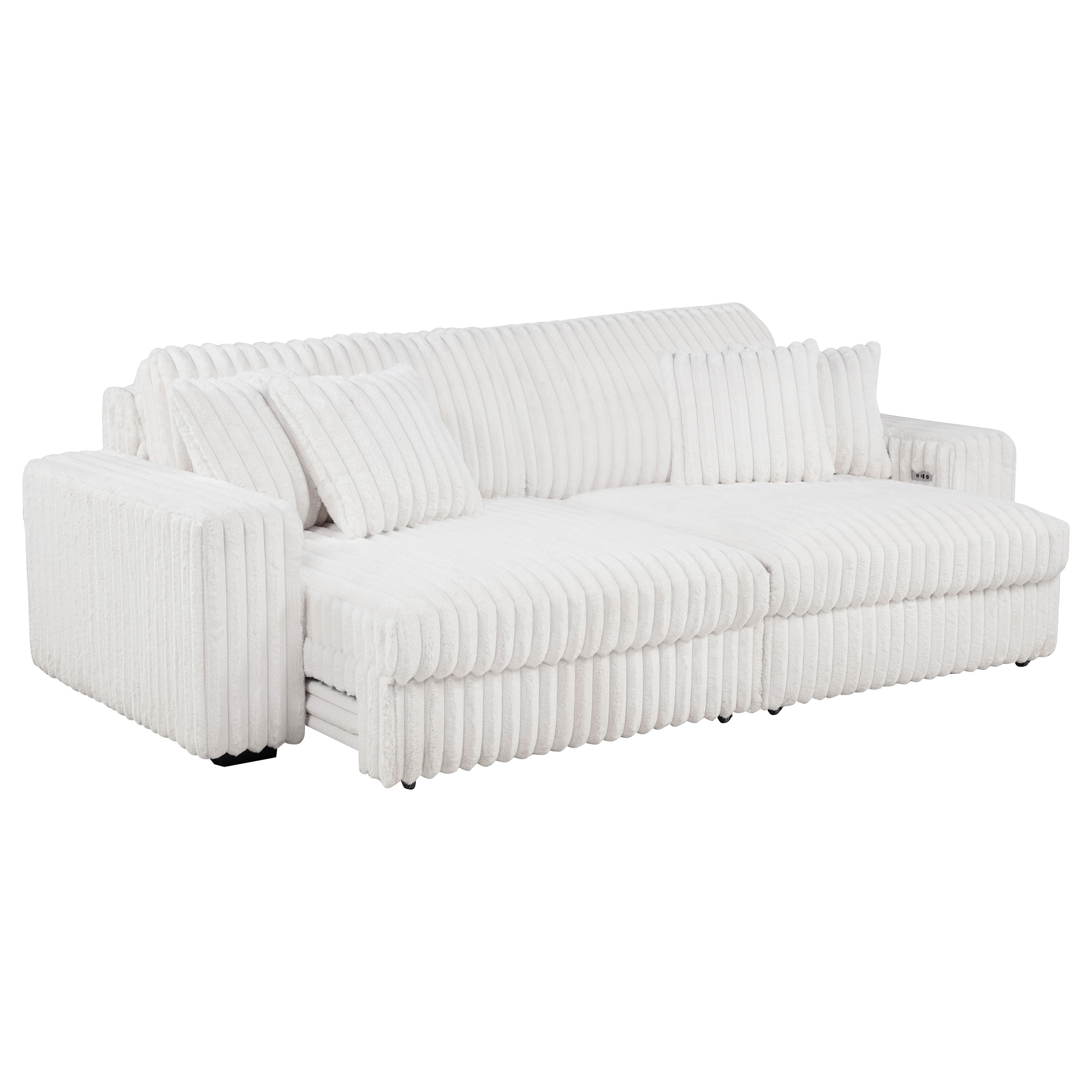 Jacana Corduroy Dual Power Chaise Sofa