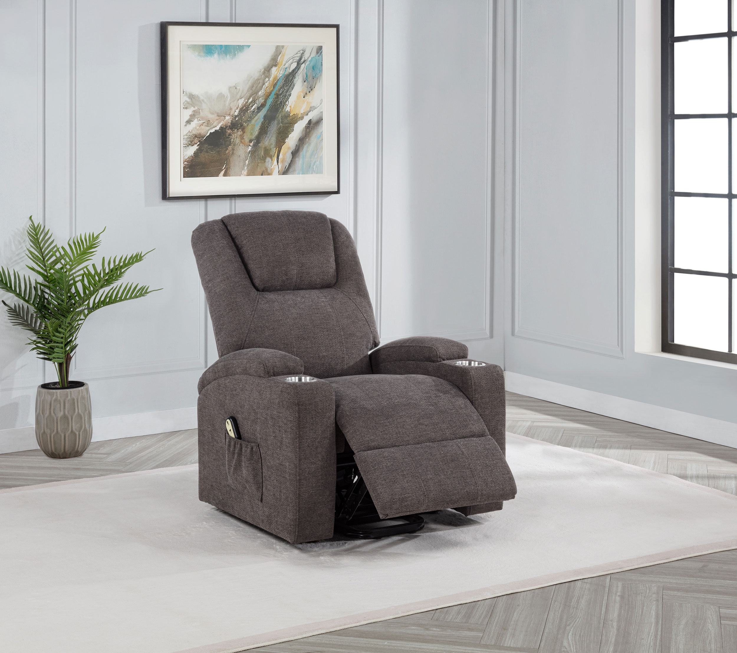 Coaster Louie Louie Chenille Power Lift Massage Chair