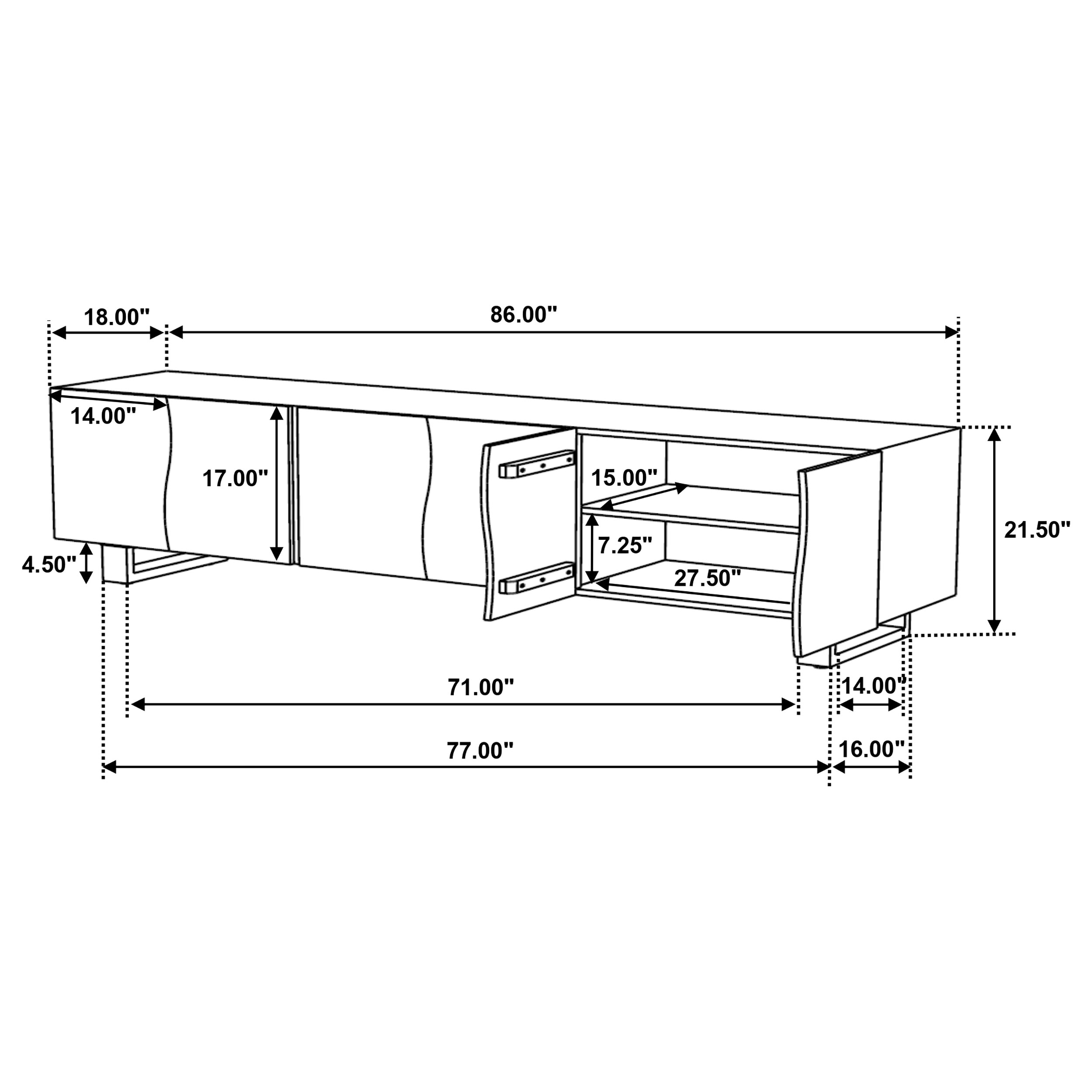 Coaster Trask Trask 86-inch Wood TV Stand Media Console