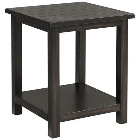 Wood End Table w/ Shelf