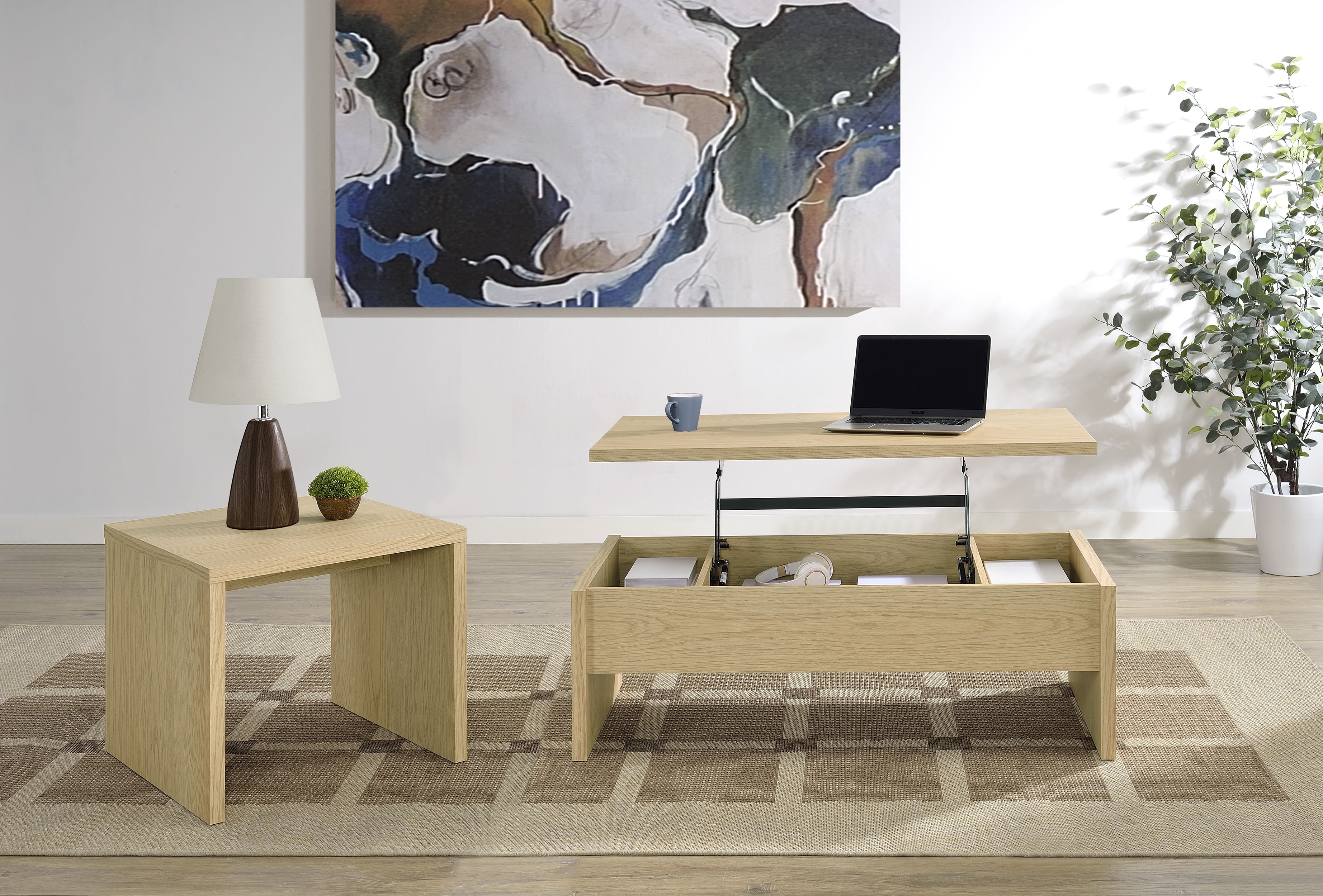 Robbie CONESTOGA CONESTOGA LIGHT OAK LIFT TOP COFFEE | TABLE