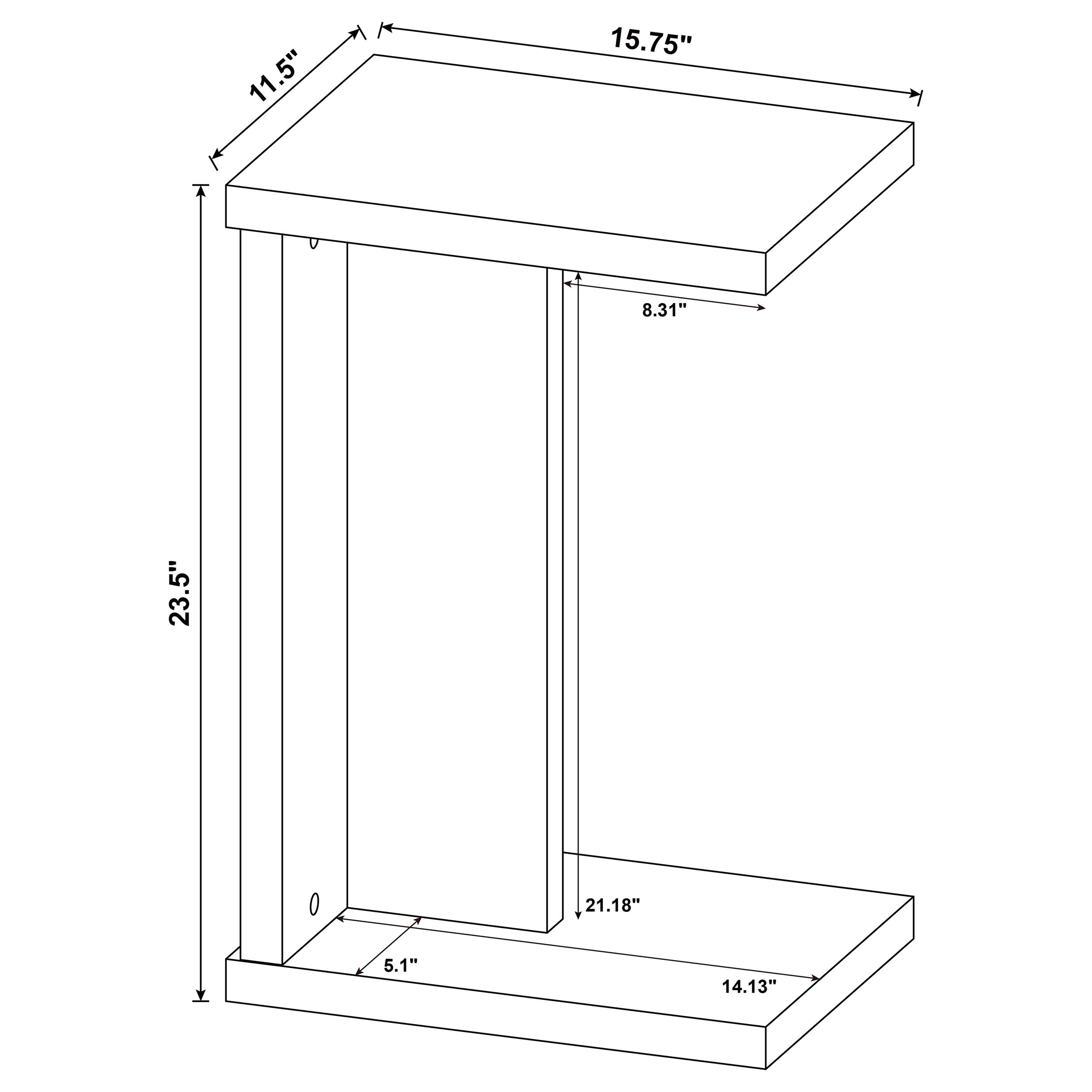 Coaster Clower Clower C-Shaped Sofa Side Table