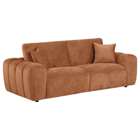 Burnett Chenille Wide Arm Sofa Burnt Orange