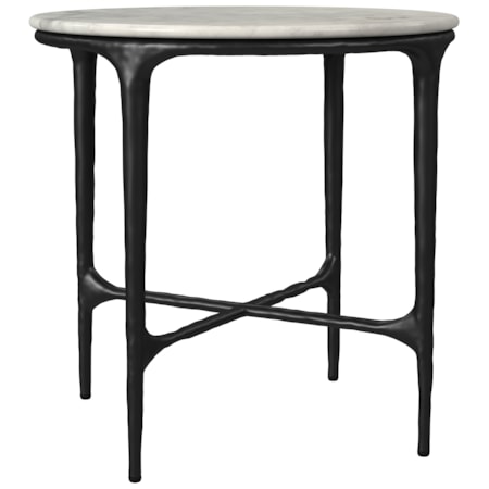 Hermas Marble Top End Side Table