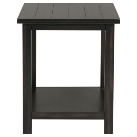 Wood End Table w/ Shelf