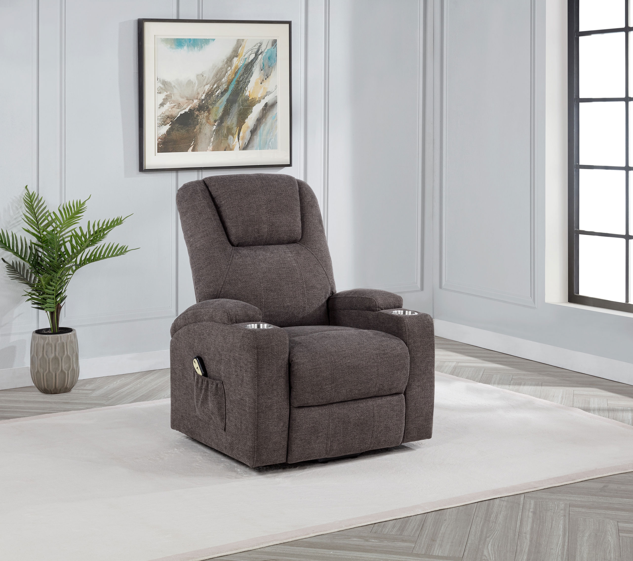 Coaster Louie Louie Chenille Power Lift Massage Chair