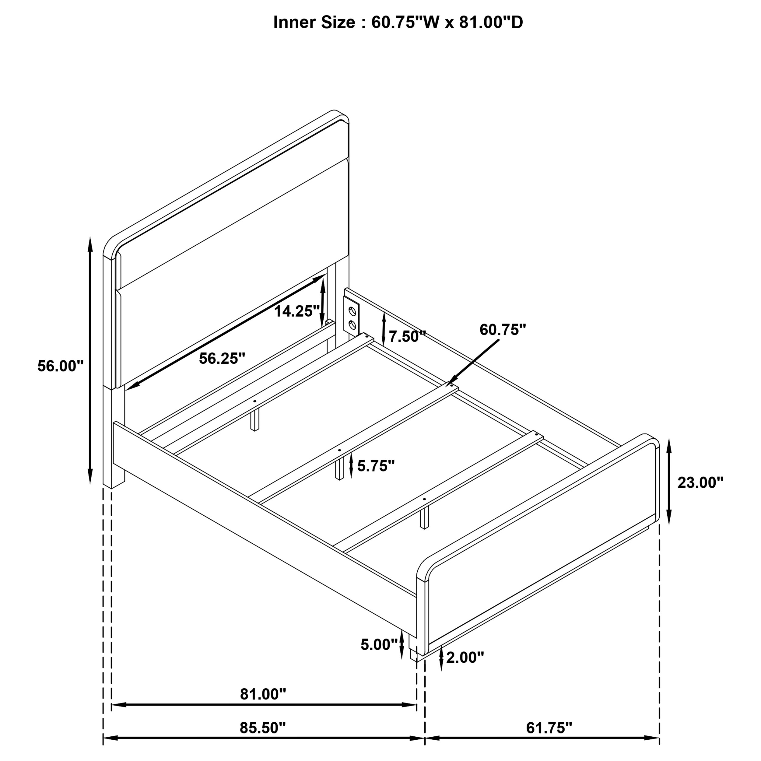 Coaster Furniture 2.0 Ladera 225081Q Ladera 56-Inch Queen Panel