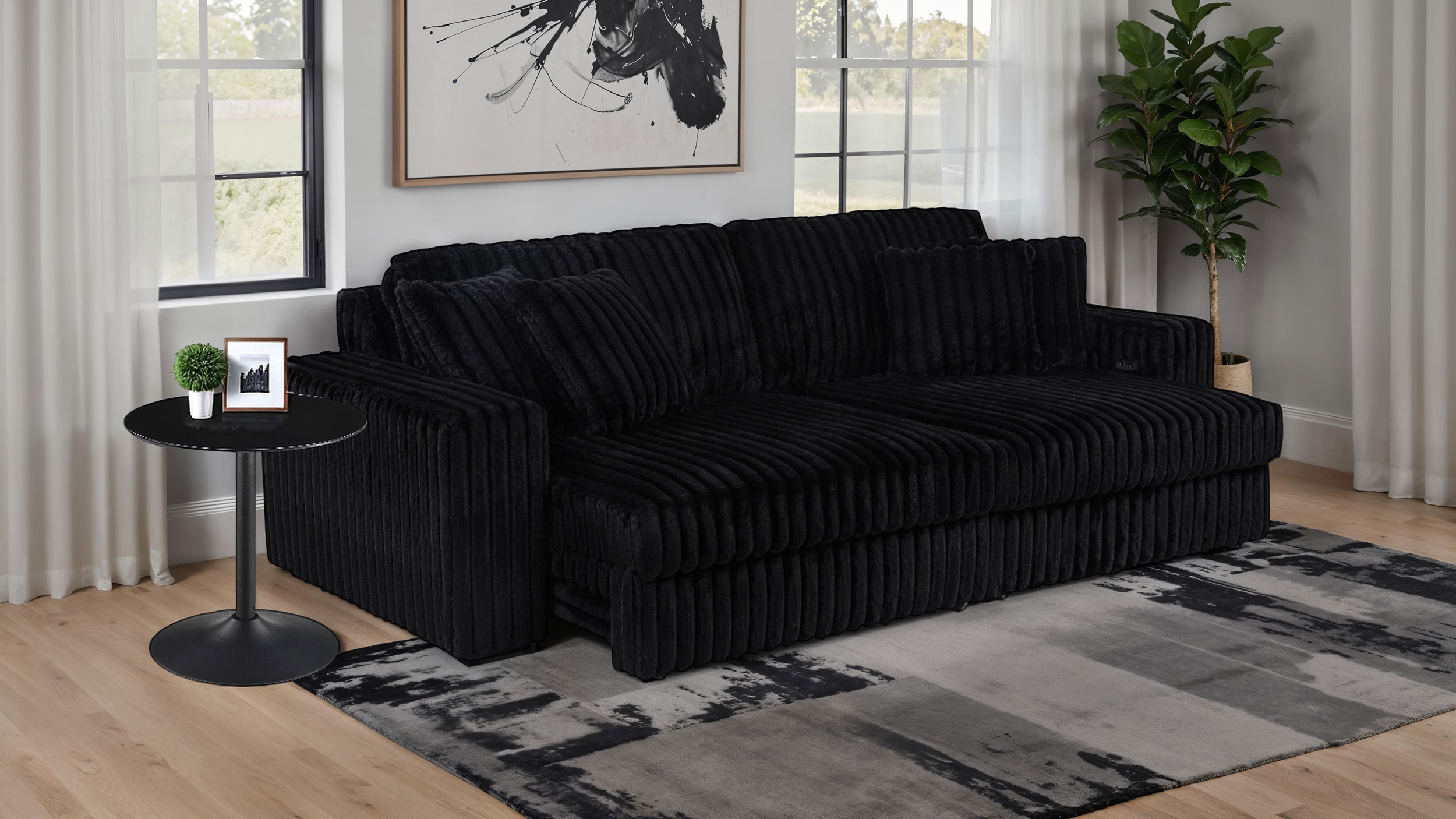 Jacana Corduroy Dual Power Chaise Sofa
