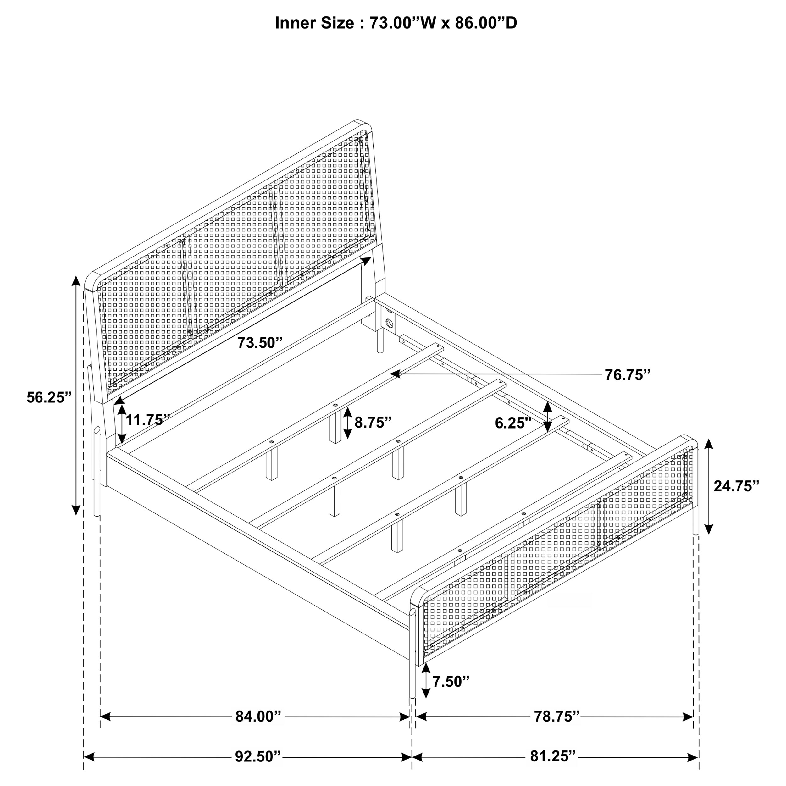 Coaster Arini Rattan Cal King Panel Bed